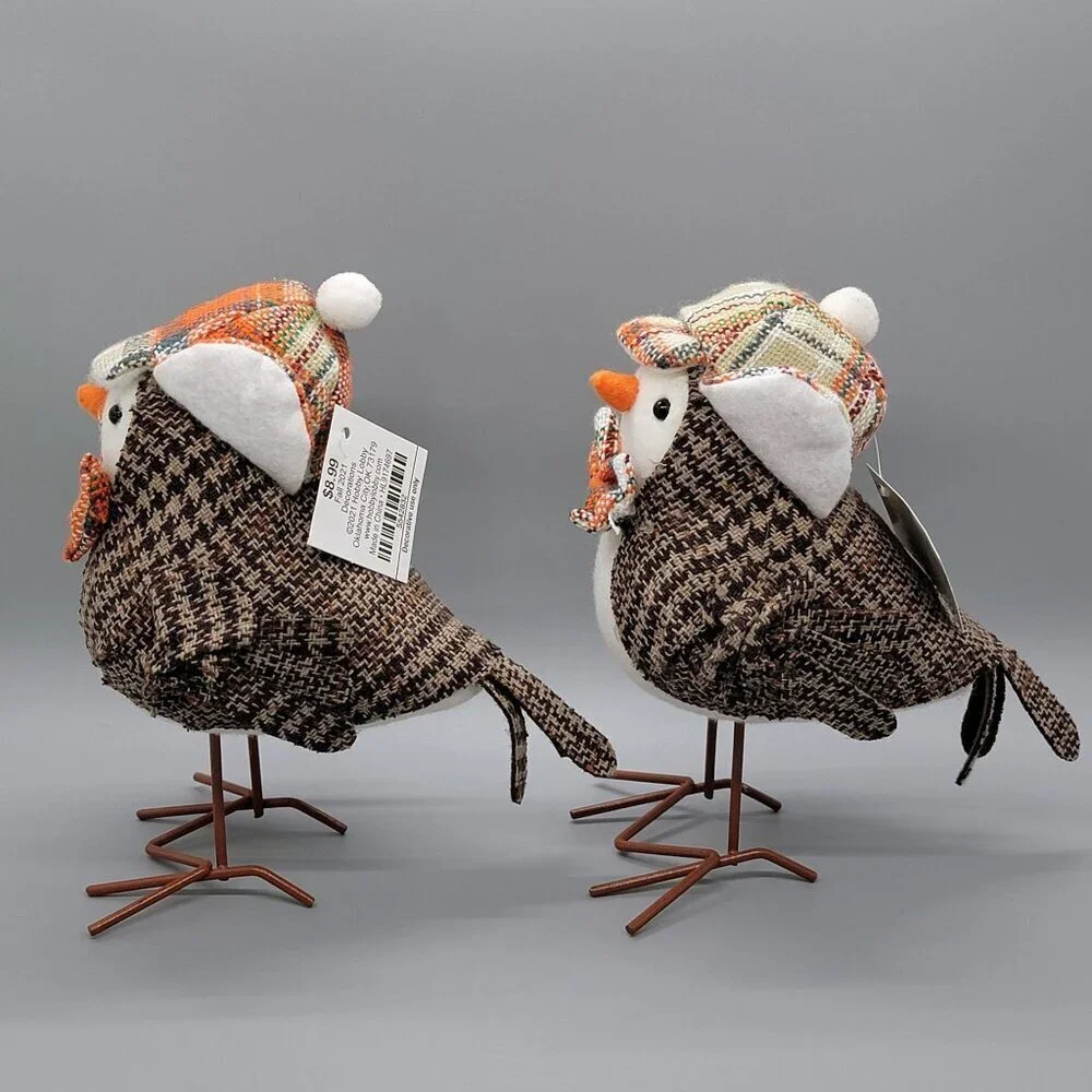 Hobby Lobby Lot of 2 Fall 2021 Autumn Decor Fabric Birds Table Top